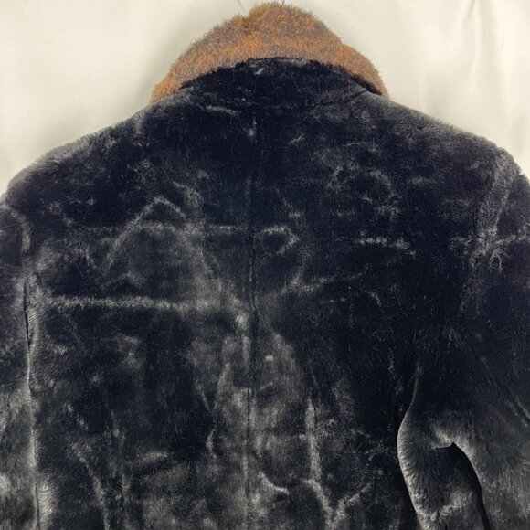 Regal Faux Fur Black and Brown Fuzzy Short Jacket Womens Size XS - Picture 10 of 13